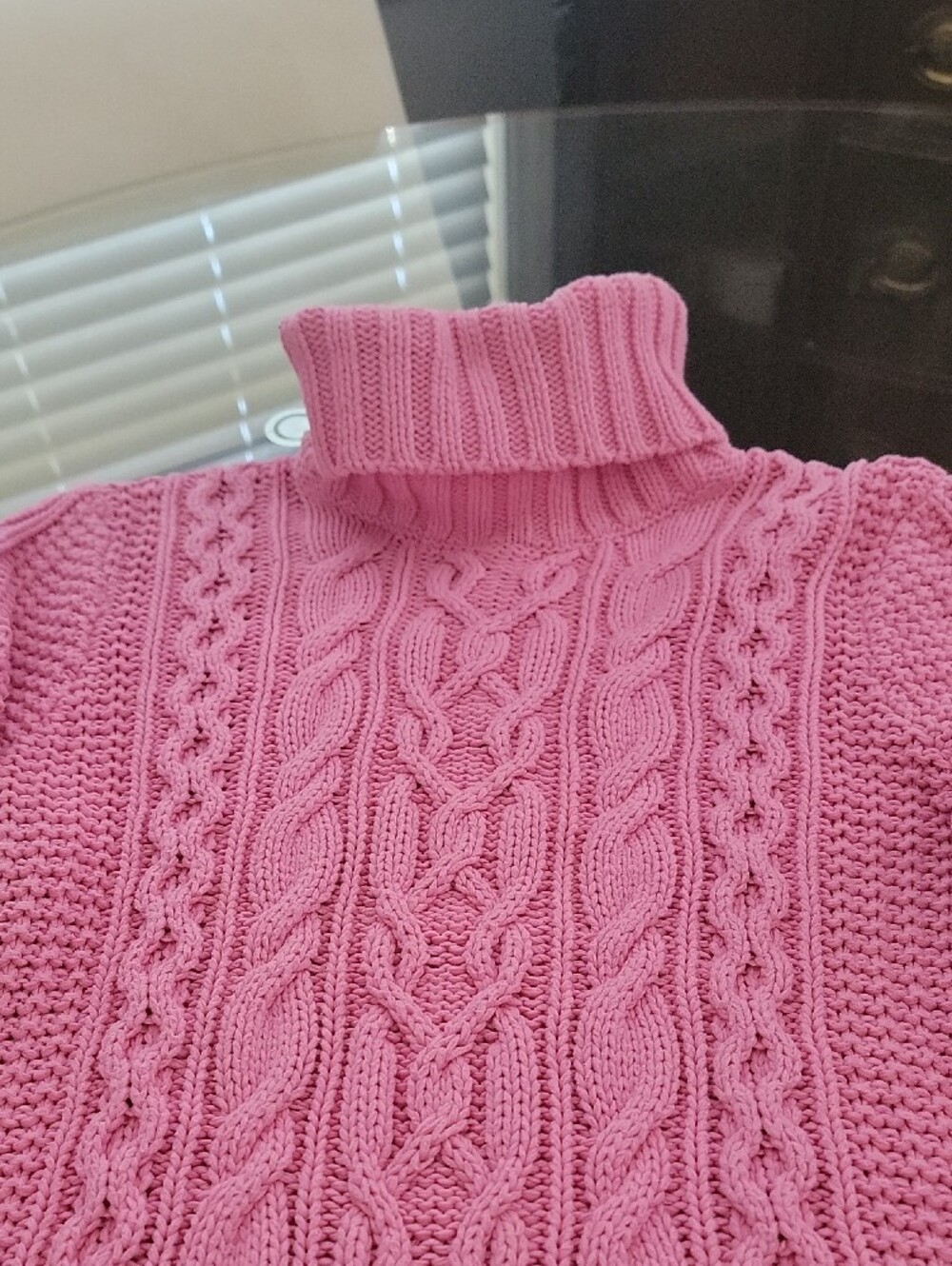 Ralph Lauren Pink Cable-Knit Turtleneck Sweater - Picture 2 of 7